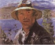 Lovis Corinth Self-Portrait in a Straw Hat oil painting picture wholesale